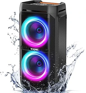 W-King 100W Bluetooth Hoparlörler V5.3, Taşınabilir Ipx6 Suya Dayanıklı Parti Hoparlörü/110Db Büyük Ses/Dsp, Işıklı Karaoke Boombox/Mikrofon Gitar Bağlantı Noktası/Echo/Usb/Adaptör ürün görseli 1