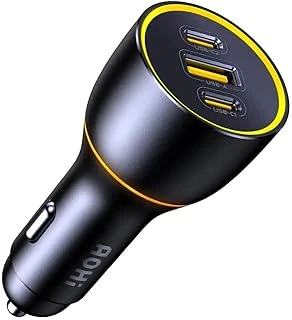 Aohi Superauto Araç İçi Şarjı, 3 Portlu Pd 170W Type-C To Type-C, Usb, Hızlı Şarj Çakmaklık Adaptörü, Siyah ürün görseli 1