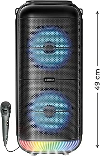 Sunix 1800 Mah 6,5"X2 Mikrofonlu Led Işıklı Bluetooth Hoparlör Bts-95 ürün görseli 1
