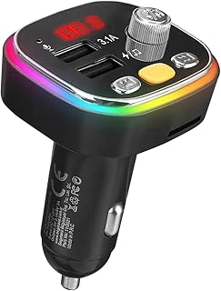 S-Link Sl-Bt306 Çift Usb 5V 3.1A Rainbow Işıklı Led Ekran Tf Kartlı V5.0 Bluetooth Fm Transmitter ürün görseli 1