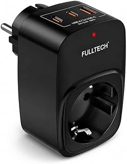 Akım Korumalı Priz, Tekli Priz, Usb’Li Priz Type-C Priz, Priz Çoklayıcı, Voltaj Korumalı Priz, 16A 3680W Duvar Tipi (Si̇yah) ürün görseli 1