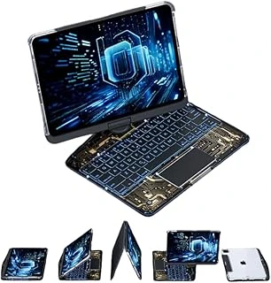 Ipad 11 4. Nesil 3. Nesil Ile Uyumlu Kılıf Kablosuz Dönebilen Klavyeli Case Keyboard Şeffaf-Siyah ürün görseli 1