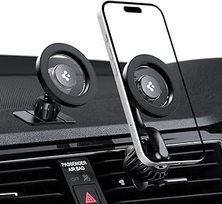 Spigen Magsafe Araç Içi Telefon Tutucu 2In1 Air Vent & Dashboard (Ön Konsol Havalandırma Izgara Ile Uyumlu) Uzun Versiyon Iphone & Magfit Ile Uyumlu + Dahili Metal Halka Mtf13-1 Black - Acp08319 ürün görseli 1