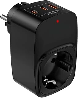 Vetech Akım Korumalı Priz 1X Priz, 2X Type-C, 1X Usb Port Çıkışlı Tekli (Siyah) ürün görseli 1