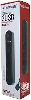Chermik Wınnboss-3402 Termal Akım Korumalı (4Lü Priz) (3X Usb) (2Mt) (Anahtarlı) Uzatma Kablo Siyah (10A & 2500W)*40 ürün görseli 1