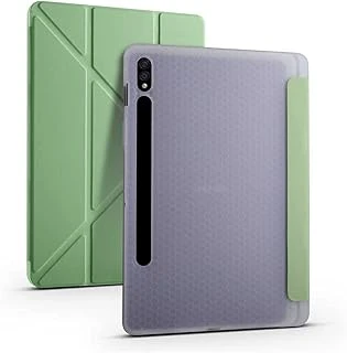 Zore Galaxy Ile Uyumlu Tab S7 T870 Kılıf Tri Folding Kalem Bölmeli Standlı Kılıf Yeşil ürün görseli 1