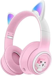 Heartz Renkli̇ Büyük A Kali̇te Kulak Üstü Taç Renkli̇ Işikli Kedi̇ Kulakli Kedi̇ Kabartmali 5.3 Versi̇on Ped Balşlikli Boyu Ayarlanabi̇len Çok Rahat Bluetooth Kulaklik Akz 02 (Pembe) ürün görseli 1