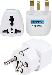 Kyrotech Uluslararası Seyahat Adaptörü 2’Li Set, Tip C Avrupa, Tip G İngiltere Adaptör Fişi, 150 Den Fazla Ülke Uyumu, Çoklu Uç Fiş Desteği, Hac, Umre, Abd, Ab, İngiltere, Avustralya Priz Dönüştürücü ürün görseli 1