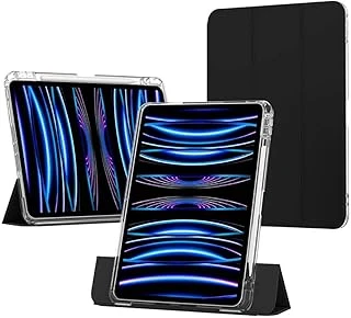 Ipad Air 11Inç M2/M3 Air 4/5.Nesil 10.9 Ile Uyumlu Kılıf Kalem Bölmeli Akrilik Şeffaf Ayrılabilir Case 2025-2024 Siyah ürün görseli 1