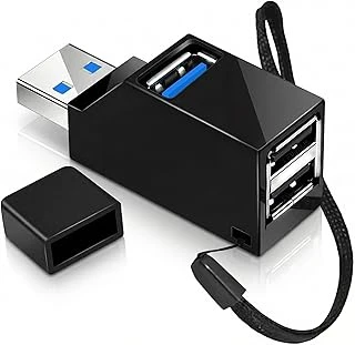 Usb Çoklayıcı Hub 3 Port Switch - 1X Usb 3.0 + 2X Usb 2.0 - Laptop, Pc Için Usb Çoğaltıcı Adaptör - Kolay Taşınabilir Bileklik İpli Splitter - Siyah ürün görseli 1