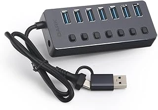 Dark Connect 7+1 Hızlı Şarj Adaptörlü Usb Hub, Usb 3.0 ürün görseli 1