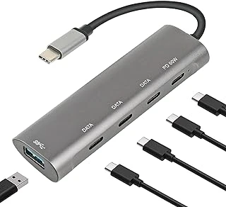 Coverzone Macbook Şarj Uyumlu Type-C Destekli 60W Pd Tüm Bilgisayarlar İçin Şarj Uyumlu 5 In 1 Hub Dönüştürücü Çevirici Çoklayıcı Usb Typec Girişli C268 ürün görseli 1