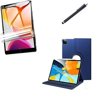 Ipad 11 1. 2. 3. 4. Nesil Ile Uyumlu Kılıf Dönen Tablet Kilifi Ekran Koruyucu+Kalem Lacivert ürün görseli 1