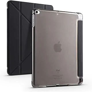 Zore Ile Uyumlu Ipad 9.7 2017 (5.Nesil) Kılıf Tri Folding Kalem Bölmeli Standlı Kılıf Siyah ürün görseli 1