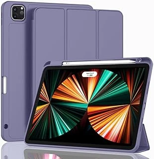 Ipad 12.9 6. Nesil 2022 Ile Uyumlu Kılıf Pen Charge Kalem Bölmeli A2436 A2437 A2764 A2766 Lavendery Gray ürün görseli 1