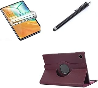 Tab M10 3. Nesil Tb-328Fu T610 Ile Uyumlu Kılıf Dönen Tablet Kilifi Ekran Koruyucu+Kalem Mor ürün görseli 1
