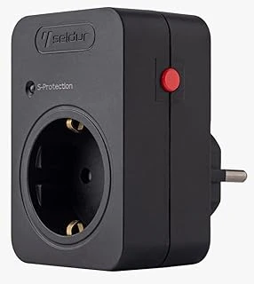 Şok Akım Korumalı Fiş-Priz, 16A-250V, 3600W 720 Joule, Reset Edilebilir, Sürekli Koruma, Toprak Hatlı, Çocuk Korumalı, Siyah Renk, E1Td33S ürün görseli 1