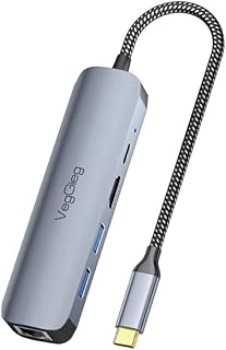 Veggieg Type-C Pd 100W 5 Portlu 4K 60Hz Hdmi Gigabit Ethernet Usb 3.0 Çoklayıcı Hub ürün görseli 1