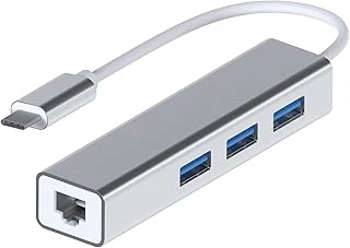 Mmobiel Usb Tip C Ethernet 1000Mbps - 1 Gigabit Rj45 Adaptör 3 Usb Bağlantı Noktası 3.0 Data Hub Macbook Air/Pro Imac Ile Uyumlu - Gümüş ürün görseli 1