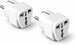 Universal Priz Adaptörü 2’Li Set, Avrupa Tipi Fiş Eu,Çoklu Girişli Seyahat Adaptörü, Tüm Ülkelerle Uyumlu, Kompakt Tasarım, Ev & Ofis & Seyahat İçin Uygun ürün görseli 1