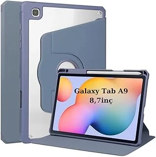 Galaxy Tab A9 8.7Inç X110 X113 X115 X117 Ile Uyumlu Kılıf Termik Kalem Bölmeli Dönebilen Standlı Case Set Lavendery Gray ürün görseli 1