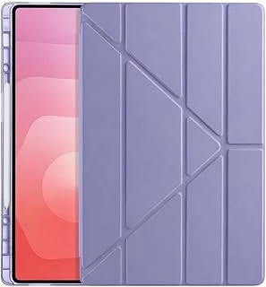 Coverzone Ile Uyumlu Sm11-Tb330Fu Kılıf Kalem Koyma Bölmeli Stand Olan Uyku Modlu Suni Deri Yarı Transparan Arka Yüzey Attravtive Cover Lavanta ürün görseli 1