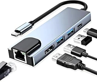 Kyrotech 5İn1 Type-C, Usb-C Hdmi Hub Rj45 Lan Ethernet Adaptörü: 4K (1080P) Hdmi, 2 X Usb 3.0 Type-C Usb Port Çoklayıcı Çevirici ürün görseli 1