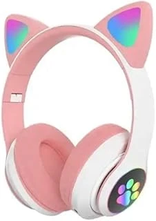 Heartz H10 Cat Kedi̇li̇ Led Işikli Kafaüstü Bluetooth Kulaklik (Toz Pembe) ürün görseli 1