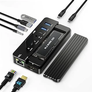 Acasis Nvme M.2 Ssd Sata Ssd Muhafazalı Usb-C Hub 10'U 1 Arada Yerleştirme İstasyonu 100W Güç Dağıtım Desteği Windows/Mac/Android Cep Telefonu Için 8 Tb (Siyah) ürün görseli 1