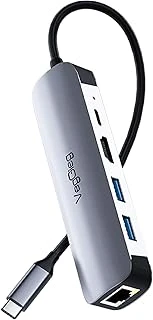 Veggieg Type-C Pd100W 5 Portlu 4K 30Hz Hdmi 100Mbps Ethernet Usb 2.0 + Usb 3.0 Çoklayıcı Hub ürün görseli 1