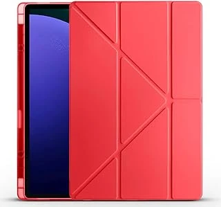 Zore Galaxy Ile Uyumlu Tab S10 Kılıf Zore Tri Folding Kalem Bölmeli Standlı Kılıf Kırmızı ürün görseli 1