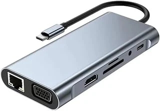 Macbook Air Ile Uyumlu Type-C Çevirici Dönüştürücü Çoklayıcı Pd Şarj Hdmi Sd Vga Girişli 11 In 1 ürün görseli 1