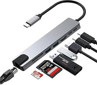 Daytona Cf55 Macbook Android Uyumlu Type-C To 2 Usb 3.0 4K Hdmi Ethernet Rj45 Pd Çevirici Hub Adaptör, Standart ürün görseli 1