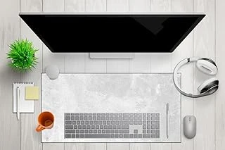 Mikrofiber Dekoratif Mouse Pad, 7Mm Kalınlık, Kaygansız Taban, Tutmaz, Su Geçirmez, Ofis Aksesuarı (Gri, 40X80Cm) ürün görseli 1