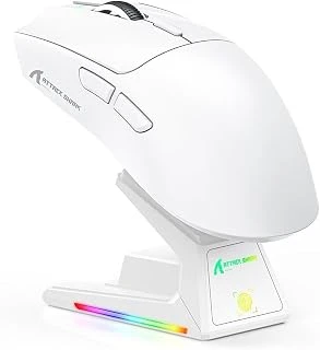 Attack Shark X1 Kablosuz Mouse – Dokunmatik Rgb Şarj Standlı, 53G Süper Hafif Fare, Pixart Paw3395Pro Sensör, 40000 Dpi, Bt/2.4G/Kablolu Üçlü Mod, Windows/Xbox/Ps/Mac Uyumlu – Beyaz ürün görseli 1