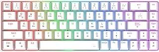 Gravion Mk68 Lunor Rgb Mekanik Klavyesi, 68 Tuş Kompakt, Bluetooth + 2.4G Kablosuz & Kablolu, Huano Red Switch, Anti-Ghosting, Beyaz,%65 ürün görseli 1