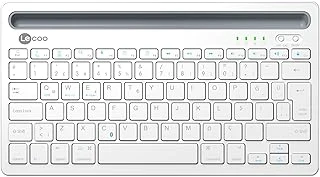 Lecoo Bk100 Kablosuz Bluetooth Şarj Edilebilir, Çoklu Cihaz Ile Uyumlu, Telefon/Tablet Tutucu Kart Yuvası, Akıllı Uyku Modlu, 40 Saat Çalışma, 78 Tuş, Kompakt İnce Qwerty Türkçe Q Klavye Beyaz ürün görseli 1