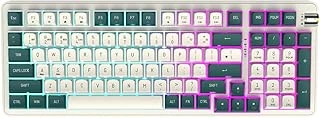 Aigo Df98 Rgb Kablosuz Mekanik Klavye - Yellow Switch, Swap, 2.4G + Bluetooth 5.0 + Usb-C Bağlantı, Pbt Keycap, Beyaz Yeşil, İngilizce Q ürün görseli 1