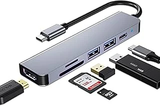Usb C Hub, Macbook Hava Aksesuarları Için Çoklu Bağlantı Noktalı Usb C Adaptörü, 4K Hdmi, Usb 3.0, Sd/Tf Kart Okuyucu, 100W Pd Dizüstü Bilgisayar Diğer C Tipi Cihazlar Için Uyumlu ürün görseli 1