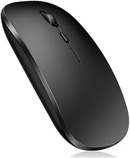 Bluetooth & Wireless Şarjlı Sessiz Tuşlu Kablosuz Mouse Ergonomik Siyah Şarj Edilebilir Mouse ürün görseli 1