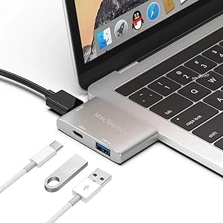 Mcstorey Dual Usb-C Hub Çoklayıcı Adaptör | 4K Hdmi 60Hz, Usb 3.0, Pd Şarj Geçişli | Macbook Air (Çift Usb-C Modeller) Ile Uyumlu | Alüminyum Gri ürün görseli 1