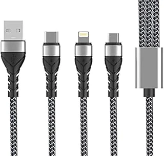 Zore Bax 3 In 1 Usb Kablo 1.2M Siyah ürün görseli 1