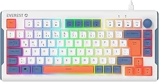 Everest Kb-75 Smooth Beyaz/Mavi/Turuncu Rgb Aaydınlatmalı Q Membrane Klavyesi (Beyaz/Mavi/Turuncu) ürün görseli 1