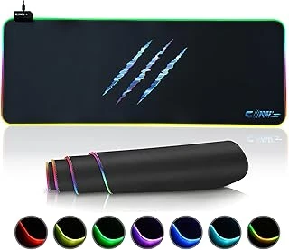 Claw'S Raptor 80X30Cm Mikrofiber Yüzey/Kaydırmaz Kauçuk Zemin 360° Rgb Dikişli Xl Mousepad - Siyah ürün görseli 1