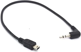 Açılı 3,5 Trs - Mini Usb Kablosu, Hero3, Hero3+ Hero4 Için 90 Derece 3,5 Mm Erkekten Mini 5 Pin Erkek Ses Kablosu (3,5 Mm - Mini) ürün görseli 1
