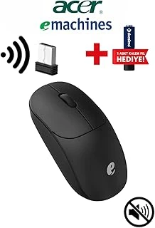 Emachines Sessiz Kablosuz Mouse – Usb Alıcılı, Pil Hediyeli, Ev Ofis Için – Eam080 Siyah ürün görseli 1
