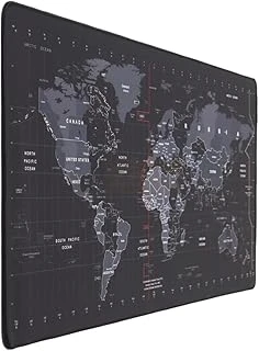 Zerfa Dünya Haritası Ekstra Büyük Genişletilmiş Kaymaz Kauçuk Oyun Mouse Pad & Klavye Masa Mat Bilgisayar Aptop Için (900 Mm X 400 Mm X 2 Mm) L Zmp253 Siyah (Dünya Haritası, 90 X 40 Cm) ürün görseli 1