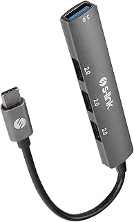 S-Link Sw-U324 Type-C Metal Usb Hub, 3X Usb 2.0 + 1X Usb 3.0 4 Port Usb Çoklayıcı, Alüminyum Gövde Gri Usb-C Hub, Laptop Tablet Pc Macbook İçin Mouse Klavye Usb Bellek Aksesuar Bağlantı Adaptörü ürün görseli 1