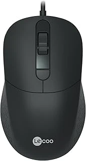 Lecoo Ms102 Usb Kablolu 2400Dpi 4 Tuşlu Mouse -Sessiz Pc, Mac, Dizüstü Bilgisayar Için, Windows, Linux Ile Uyumlu Sağ Sol Kullanıma Uygun, 99Gr Hafif Optik Mouse Siyah ürün görseli 1