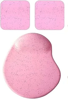 Usin Oval Kum Desen Bilek Destekli Mouse Pad + 2 Adet Kupa Fincan Bardak Altlığı Altlık Set (Pembe) ürün görseli 1